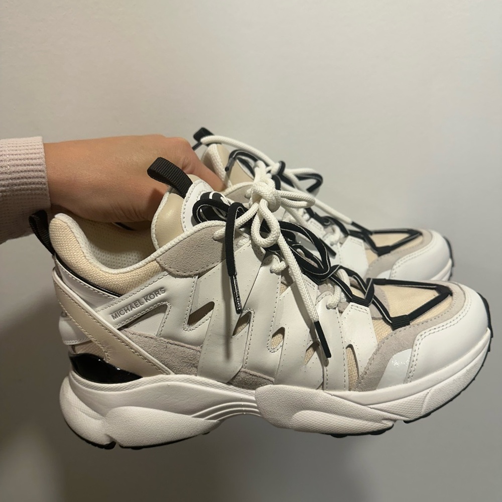 Michael Kors White and Black Sneakers with Sporty Design